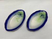 Набор блюдо селедочница Вишни Стройфаянс 2 шт (состояние на фото)