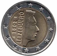 (2002) Монета Люксембург 2002 год 2 евро   Биметалл  UNC