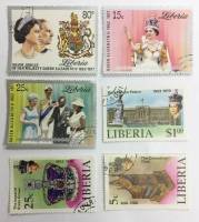 --  Набор марок Либерия 6 шт.  Гашёные , III Θ