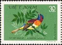 (1981-029a) Марка Вьетнам "Чернозобая солнечная птица"  Без перфорации  Птицы III Θ