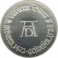 () Монета Германия (ГДР) 1971 год 10 марок ""  Биметалл (Серебро - Ниобиум)  UNC