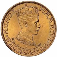 () Монета Норвегия 1910 год 10 крон ""   Биметалл (Платина - Золото)  UNC