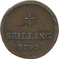 () Монета Швеция 1799 год 14  ""   Медь  UNC