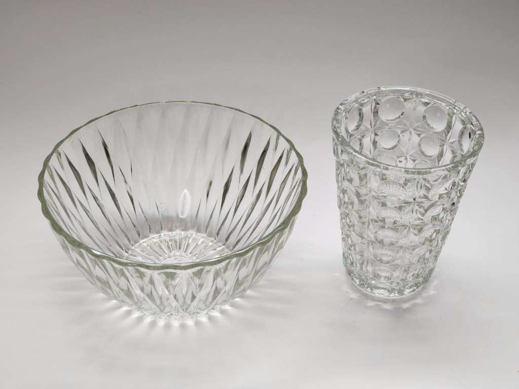 Салатник глубокий и Ваза стекло СССР