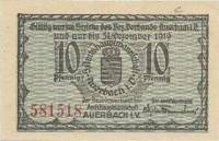 (№1919) Банкнота Германия 1919 год "10 Pfennig"