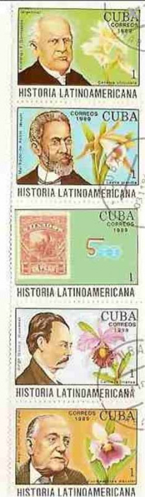 (1989-066a) Сцепка (5 м) Куба &quot;История Латинской Америки (1)&quot;    История Латинской Америки III Θ