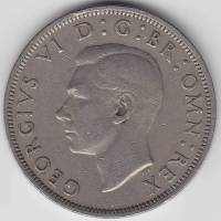 () Монета Великобритания 1950 год 1/2 кроны "Георг VI"  Медь-Никель  UNC