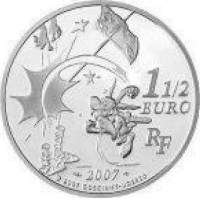 () Монета Франция 2007 год 1 1/2 евро ""   PROOF