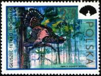(1973-019) Марка Польша "Глухарь"    Дикая природа III O