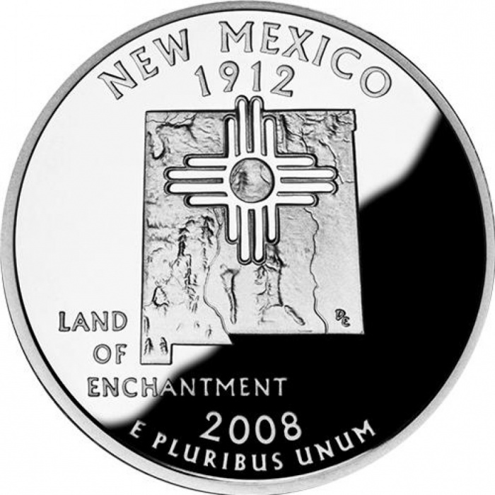 (047p) Монета США 2008 год 25 центов &quot;Нью-Мексико&quot;  Медь-Никель  UNC