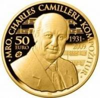 (№2014) Монета Мальта 2014 год 50 Euro (композитор Чарльз Камиллери)