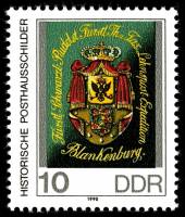 (1990-008) Марка Германия (ГДР) "Княжество Шварцбург"    Почтовые гербы II Θ