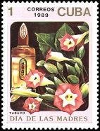 (1989-038) Марка Куба "Табак"    Цветы и парфюмерия III Θ