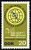 (1965-030) Марка Германия (ГДР) "Эмблема"  зеленая  UIT 100 лет III Θ