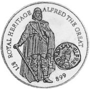 (№1996km48b) Монета Фолклендские Острова 1996 год 2 Pounds (Альфред Великий - Куни)