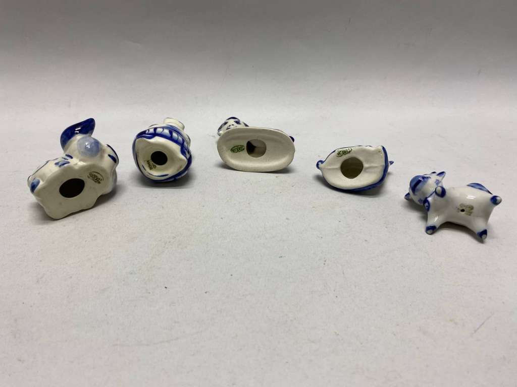 Сувенирные фигурки гжель, 5шт