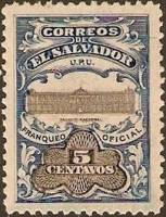 (№1908-141) Марка Сальвадор 1908 год "Национальный Дворец", Гашеная