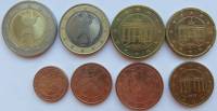 (2002-2017, 8 монет) Набор монет Евро Германия Смесь годов год    XF