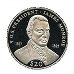 (№2000km873) Монета Либерия 2000 год 20 Dollars (5-й президент США Джеймс Монро)
