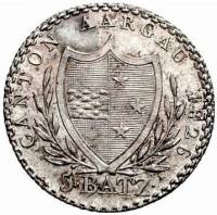 (№1826km23 (aargau)) Монета Швейцария 1826 год 5 Batzen
