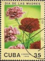 (1988-023) Марка Куба "Гвоздики"    Цветы II Θ