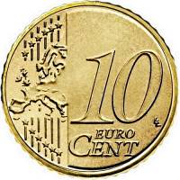 (2010) Монета Греция 2010 год 10 центов  2. Новая карта ЕС Северное золото  UNC