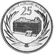 () Монета Танзания 1991 год 25 шиллингов ""  Биметалл (Серебро - Ниобиум)  UNC