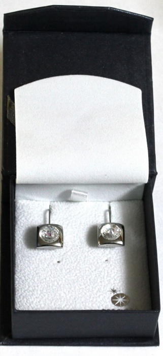 Серьги, нерж. сталь, кристаллы, Чехия, новые