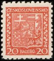 (1929-003a) Марка Чехословакия "Перф. 9¾"    Государственный герб (Стандартный выпуск) III Θ