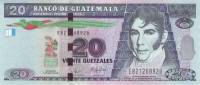 Банкнота Гватемала 2008 год 20 кетсалей Мариано Гальвес   UNC