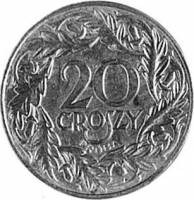 (№1938) Монета Польша 1938 год 20 Groszy