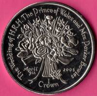 (2005) Монета Фолклендские Острова 2005 год 1 крона "Свадьба Принца Чарльза и Камиллы"  Медь-Никель 