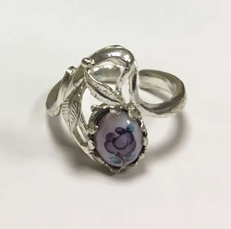 Кольцо "Финифть", серебрение (сост. на фото)