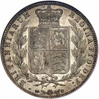 (1874) Монета Великобритания 1874 год 1/2 кроны "Королева Виктория"  Серебро Ag 925  UNC
