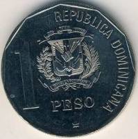 () Монета Доминикана 1989 год 1 песо ""  Медно-никель  AU