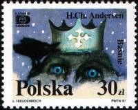 (1987-055) Марка Польша "Снежная королева"    Международная выставка марок HAFNIA '87, Копенгаген II