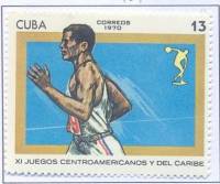 (1970-014) Марка Куба "Бег"    Центральноамериканские и Карибские игры II Θ