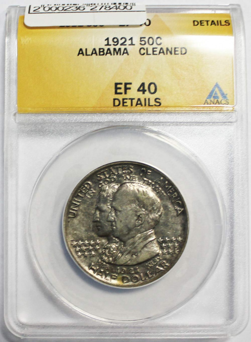 (1921) Монета США 1921 год 50 центов   100 лет штату Алабама Серебро Ag 900  XF