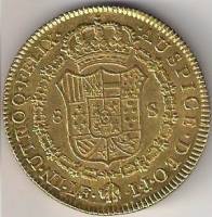 (№1788km437.1) Монета Испания 1788 год 8 Escudos (Мадриде Короновали М, МФ,Альфа)