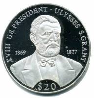 (№2000km885) Монета Либерия 2000 год 20 Dollars (18-й президент США Улисс Грант)