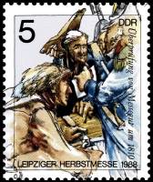 (1988-064) Марка Германия (ГДР) "Ярмарка (1810)"    Ярмарка, Лейпциг II Θ