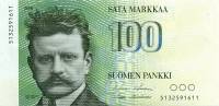 (1986) Банкнота Финляндия 1986 год 100 марок "Ян Сибелиус" Holkeri - Hamalainen  UNC