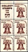 Лист марок США 1975 год "Колокол Свободы", Гашеный