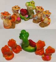 Набор фигурок Год змеи 5 штук Все разные Полистоун Высота по 30мм Новые Китай