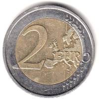 (2013) Монета Финляндия 2013 год 2 евро  3-й тип образца 2008, буквы FI, знак МД у канта Биметалл  V