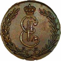 (1776, КМ, вариант 1777 г.) Монета Россия-Финдяндия 1776 год 10 копеек   Сибирь Медь  XF