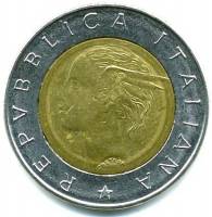 () Монета Италия 1993 год 500  ""   Биметалл  UNC