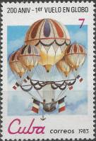 (1983-015) Марка Куба "Шар Эжена Годара, 1850 г."    200 лет Воздухоплаванию III Θ