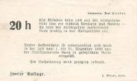 (№1920) Банкнота Австрия 1920 год "20 Heller"