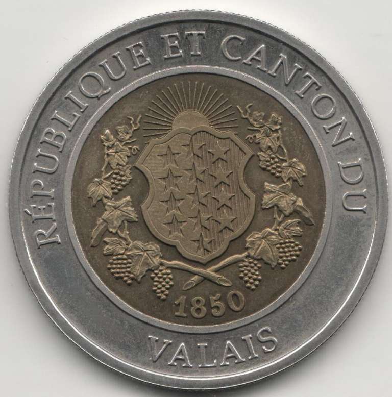 (2006) Монета Швейцария (Кантон Вале) 2006 год 1 фаринет (10 франков) &quot;Сьон&quot;  Биметалл  UNC